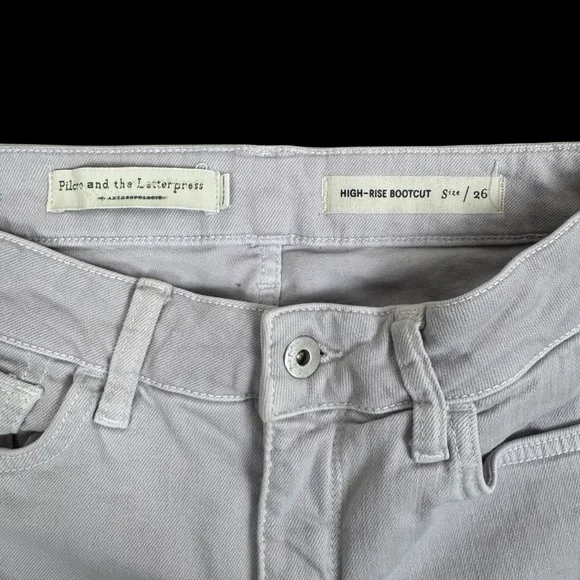 Pilcro Anthropologie High Rise Bootcut Cropped Distressed Denim Jeans 26 Purple - Picture 4 of 6